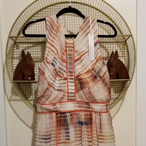NWT adelyn rae Plaid Chiffon Sleeveless A-line